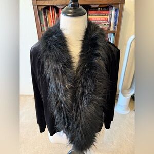 Cropped faux fur shrug